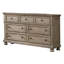 7 tiroirs 65,5 po Commode grise