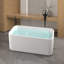 Baignoire autoportante autoportante en acrylique rectangulaire rectangulaire 59 po 59 po, acrylique blanc brillant, bonde escamotable en chrome, certifiée Cupc