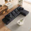 Ensemble de canapé modulaire rembourré moderne sans os, canapé modulaire en forme de L de 132 po avec 6 oreillers