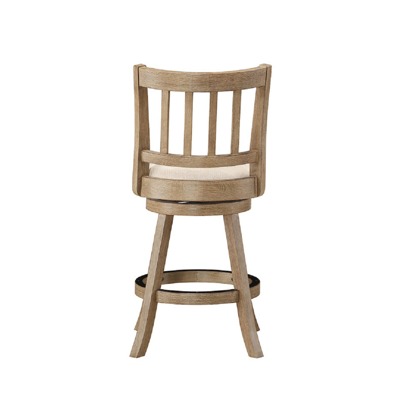 Tabouret de bar / de comptoir Cremilde, Bois flottant brossé au métal et ivoire