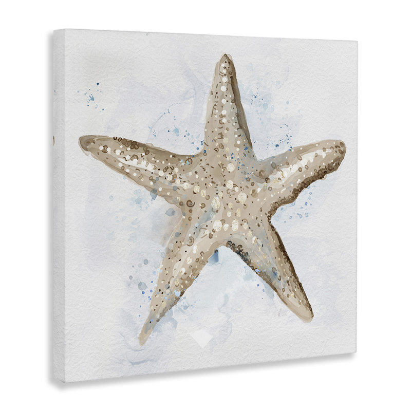 Art mural sur toile étoile de mer beige par Carson Lyons, H 24 po x l 24 po