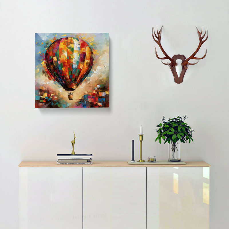 Hot Air Balloon Abstract - Wrapped Canvas, 50cm H x 50cm W x 3cm D