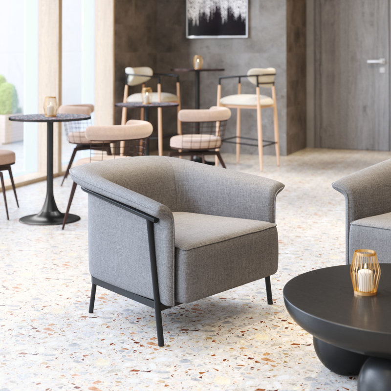  Fauteuil en similicuir gris ardoise