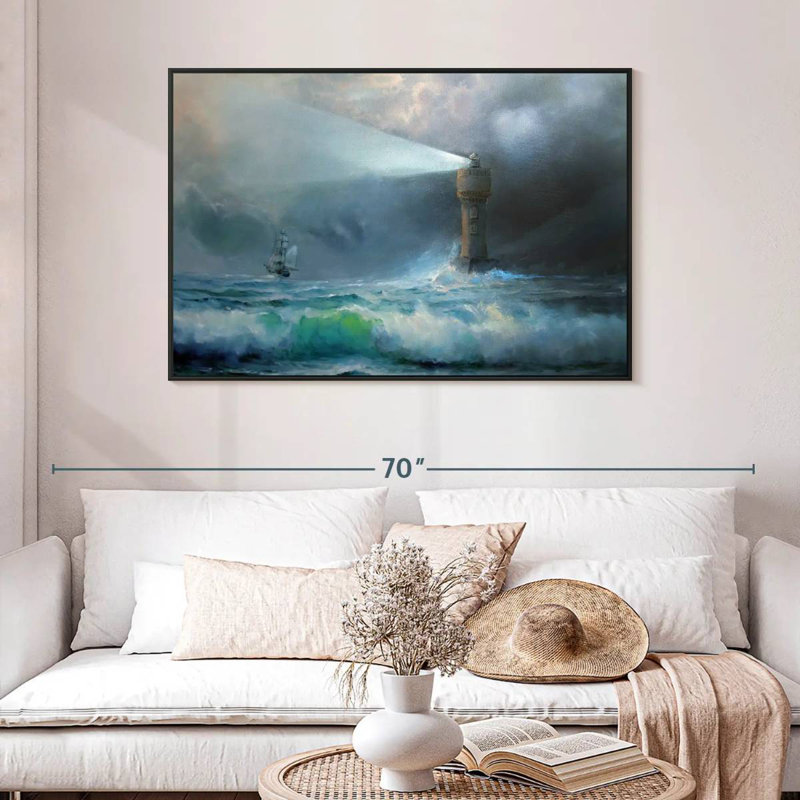 Ciel orageux, 46 po x 31 po, Cadre flottant noir