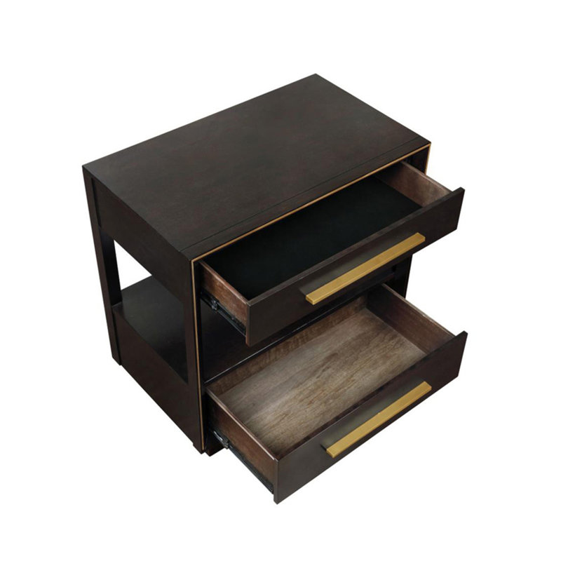 Table de chevet 2 tiroirs avec tablette