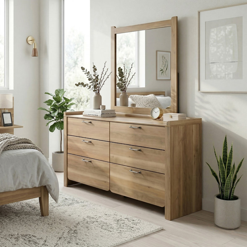 Ensemble commode et miroir 2 pièces Lunora