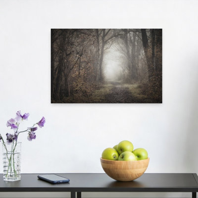 Mysterious Forest Path Ethereal Serene Tranquil Autumn Forest Wall Art Print