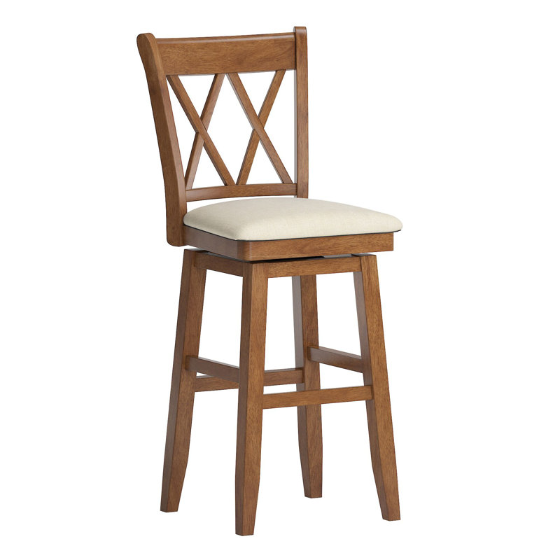 Tabouret de bar et de comptoir pivotant Fortville, Chêne, Tabouret de bar (siège d'une hauteur de 30,59 po)