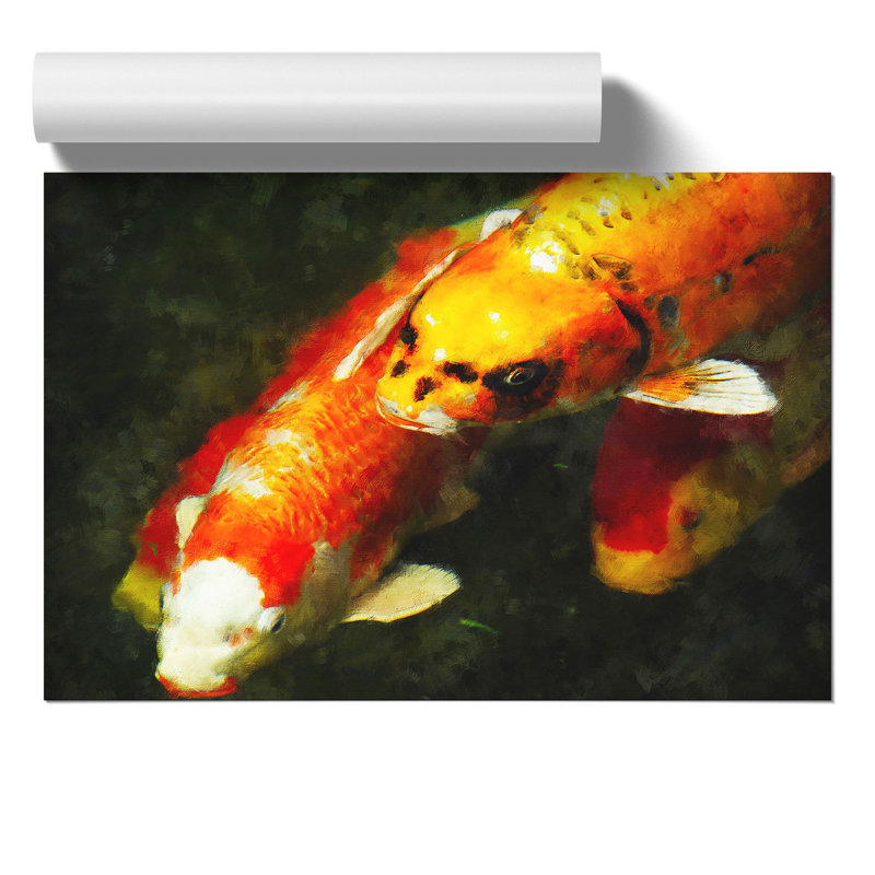 Koi Fish Painting - Frameless Print, 21cm H x 30cm W x 0.1cm D