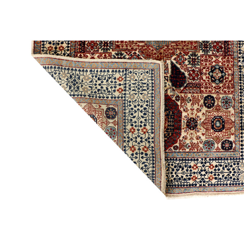 Hand-Knotted High-Quality Red/Blue/Beige Area Rug