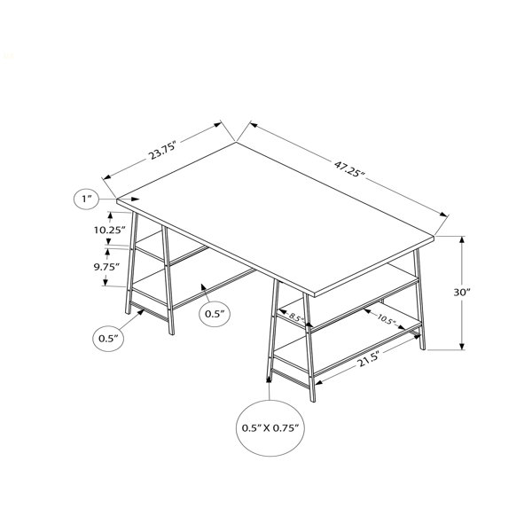 Trent Austin Design Computer Desk, Home Office, Laptop, Storage Shelves ...