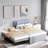 Upholstery Platform Bed With Multifunctional Trundle-801176939