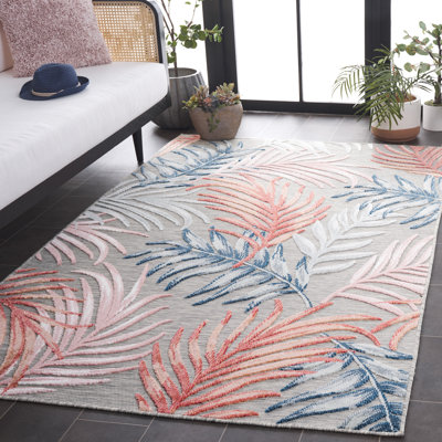Tapis intérieur / extérieur gris / rouille / bleu marine South Hadley