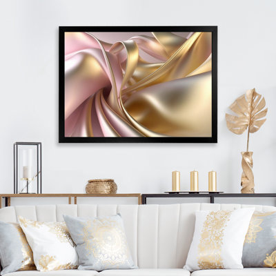 Or liquide lisse dans de douces nuances d'or et taupe VII - reproduction sur toile