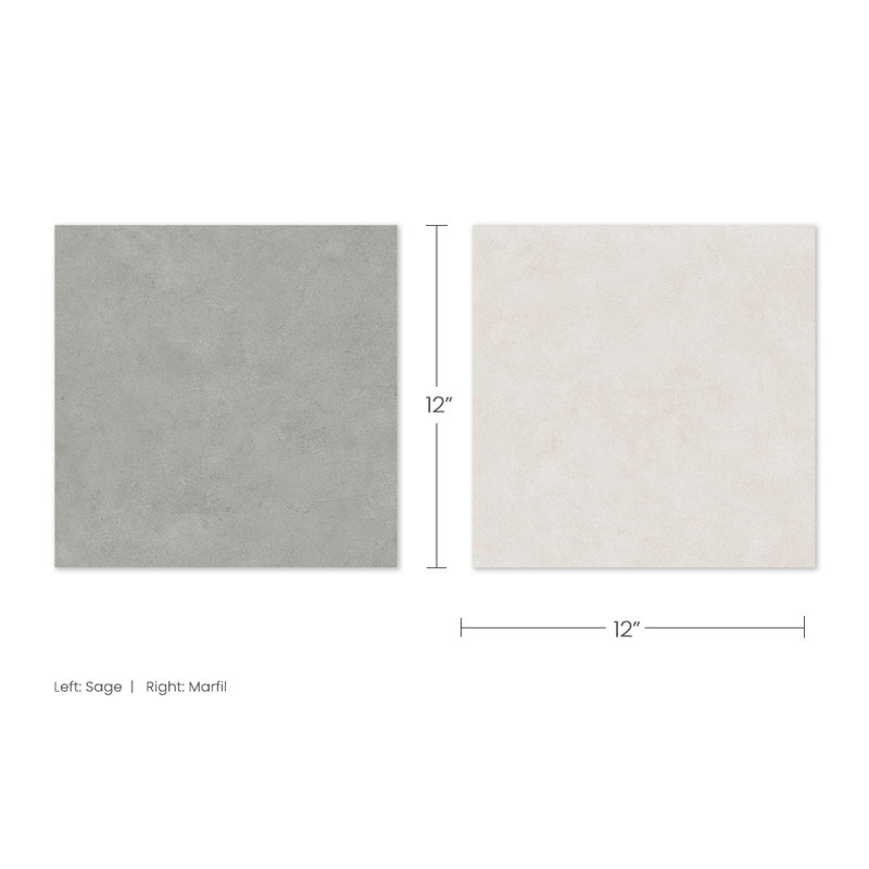 Lithos 12X12 Checkerboard Marfil And Sage, Marfil/Sage