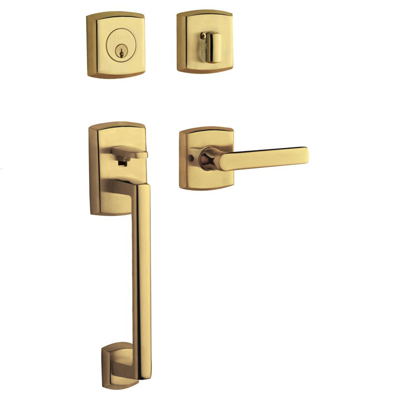 Soho Handleset with Single Cylinder Deadbolt and Door, Left, Satin Black, Yes