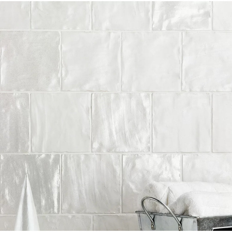 Montauk 4X4 Ceramic Mixed Finish Wall Tile, White