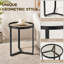 HOMCOM Round Side Table with Tempered Glass Top for Small Space Black