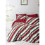Ensemble de housse de couette 100% coton Ranforce à thème de Noël, housse de couette 55,1 po x 78,7 po et taie d'oreiller 23,6 po x 23,6 po | Impression réactive, lavable à la machine, fermeture à boutons | Vert festif, design rouge et blanc, confortable et élégant-112709237
