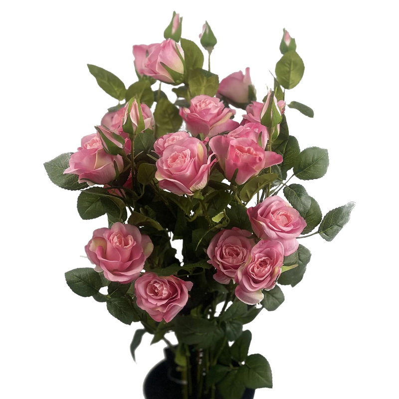 60cm Faux Rose Plant in Pot Liner