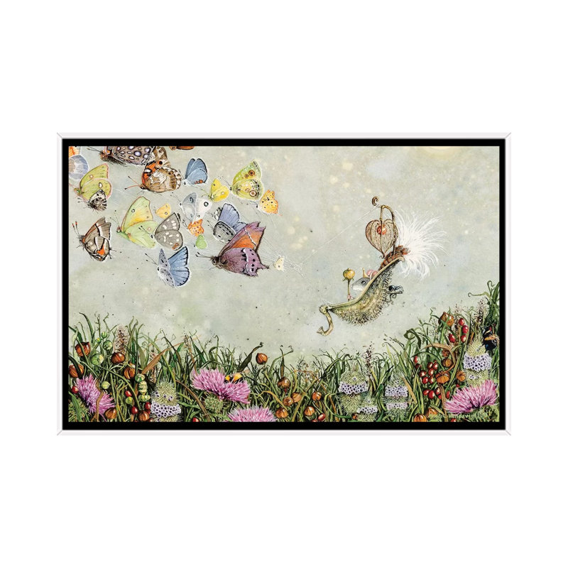 "Laisser le Summer Palace" par Maggie Vandewalle-reproduction d’art, H 26 po x l 40 po x 1,5 po, Toile blanche encadrée