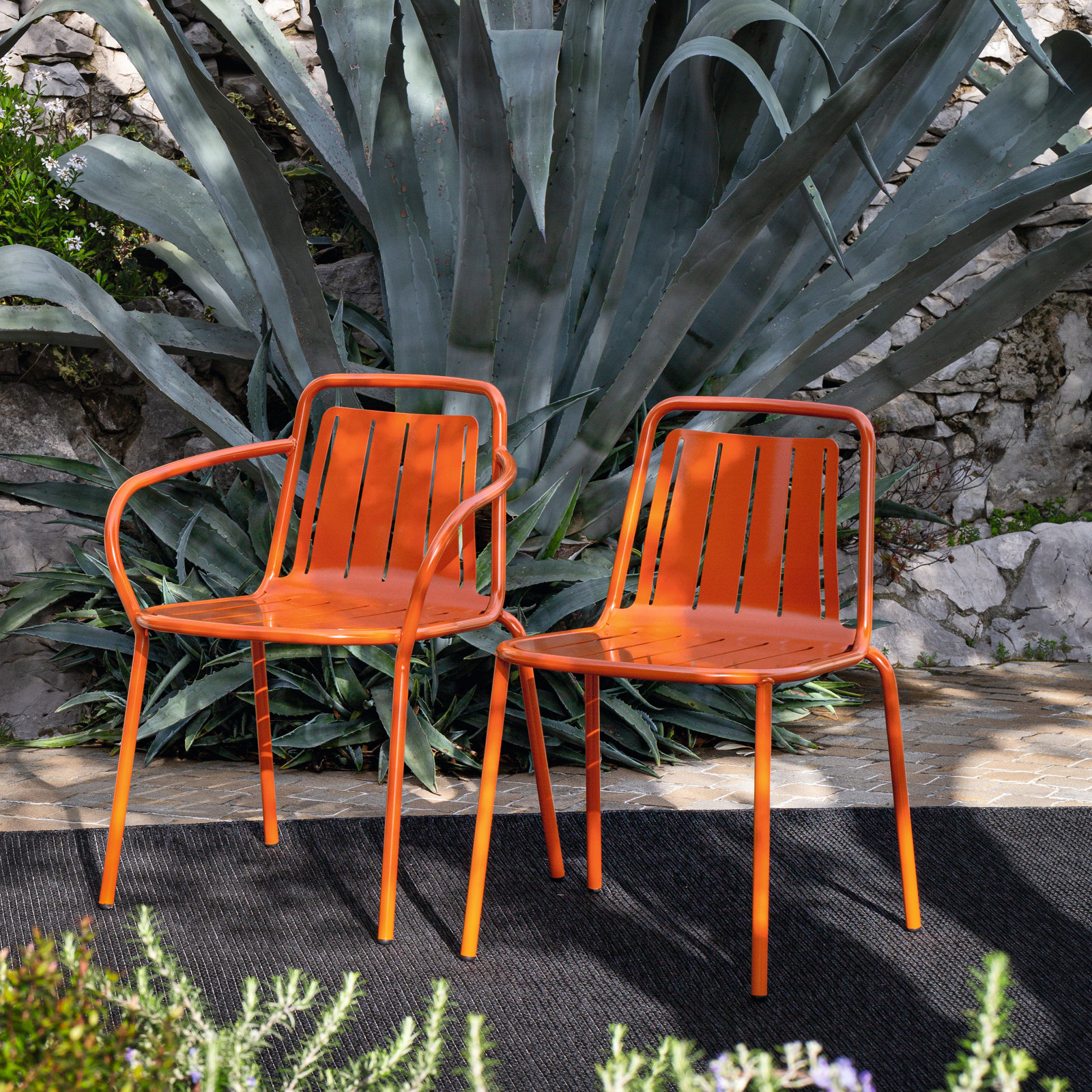 Easy Stackable Patio Armchair, 31.13" H x 21.38" W x 22.50" D