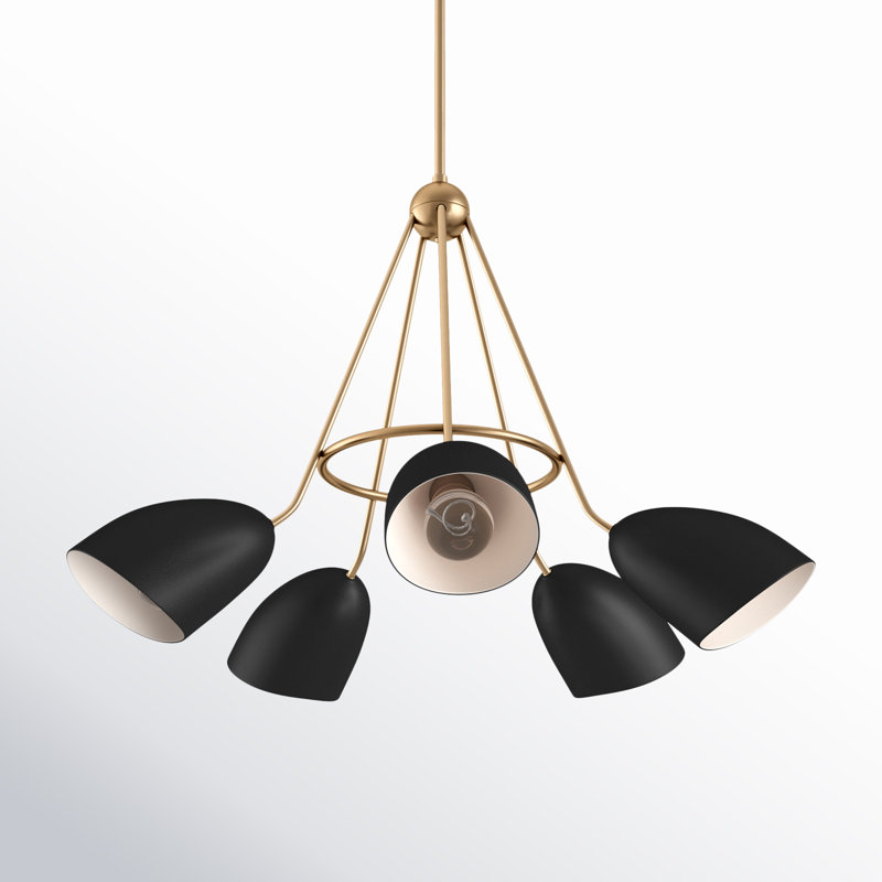 Lustre araignée en métal 5 lumières Harlan, Nuit noire