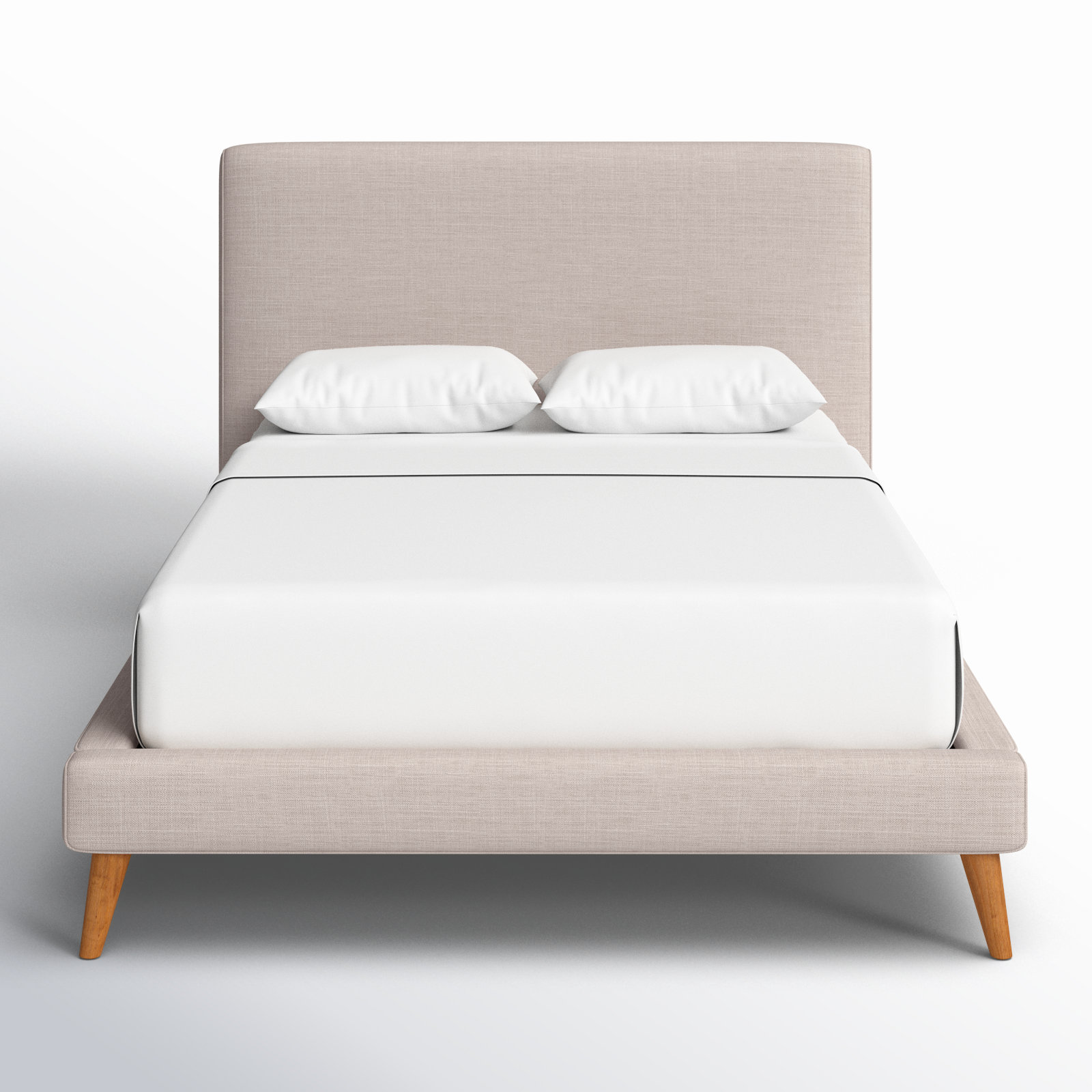 Williams Upholstered Bed, Full, Beige Linen
