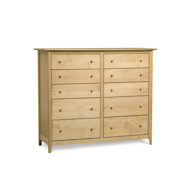 Commode à 10 tiroirs 59,25 po Sarah, Chêne Naturel