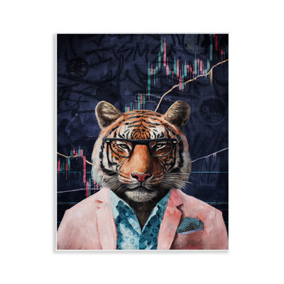 Trendy Tiger on Abstract Wall Plaque Art by Svetlana Aleynikova