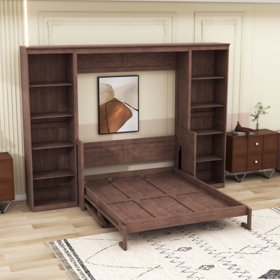 Wooden Murphy Bed with Ample Storage