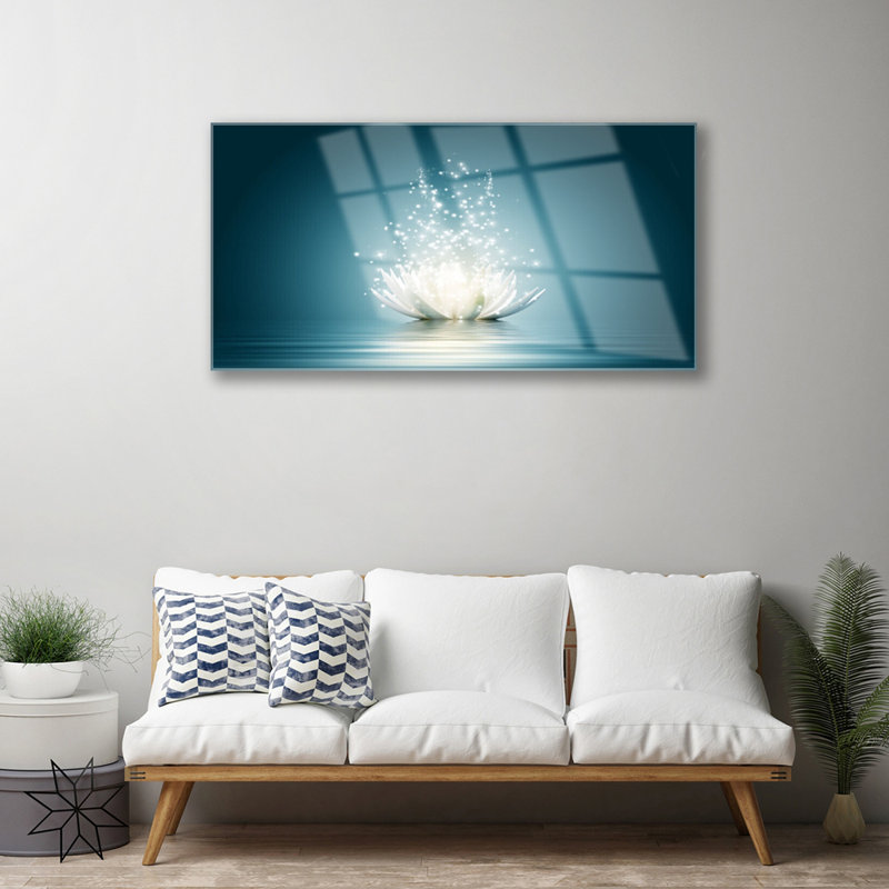 Floral Lotus Flower Blossom - No Frame Print on Glass