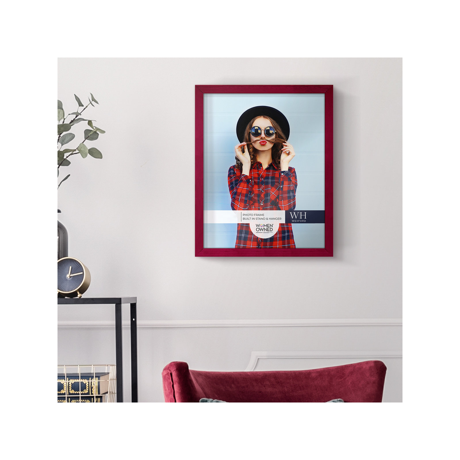 Apolline Wood Picture Frame, 11" x 14", Burgundy