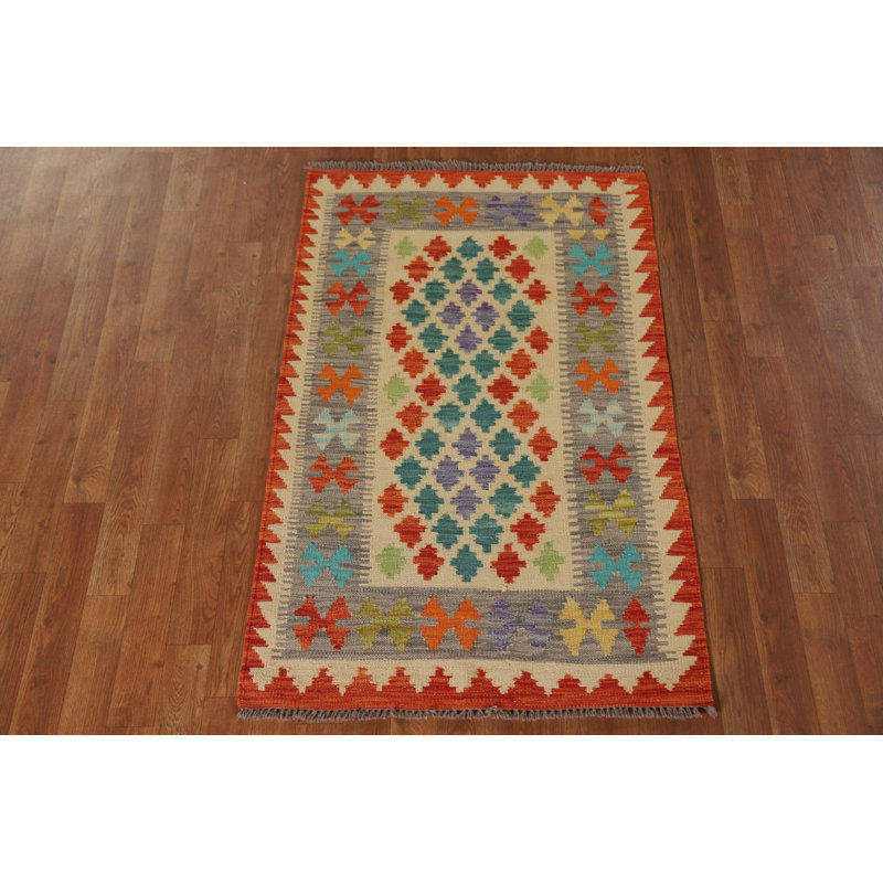 Multolor Kilim Reversible Wool Rug 3x4
