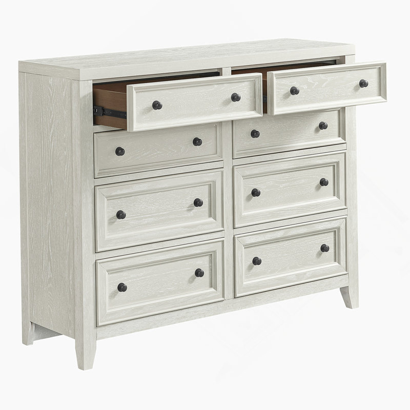 Commode horizontale à 8 tiroirs, Blanc