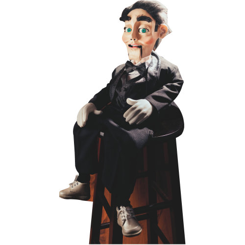 SP13391 Ventriloque effrayant poupée fausse assise en carton découpé debout debout