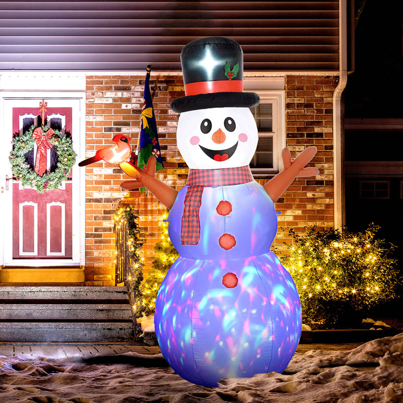 Décorations de Noël gonflables d'extérieur avec bonhomme de neige 7,9 pi avec branches