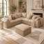 Upholstered 108.3 " Chenille L-Shaped Seating Component with Ottoman-1340219960