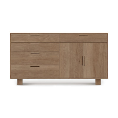 Iso 66"" Wide 5 Drawer Oak Wood Sideboard -  Copeland Furniture, 6-ISO-72-78