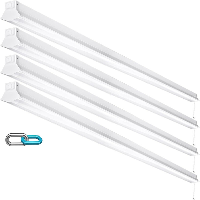 Éclairage de magasin à DEL 8 pi, 110 W 12000LM [remplace 350 W fluorescent], lumière du jour 5000K, pour garage et entrepôt, suspension ou encastrement, économie d'énergie (paquet de 4)
