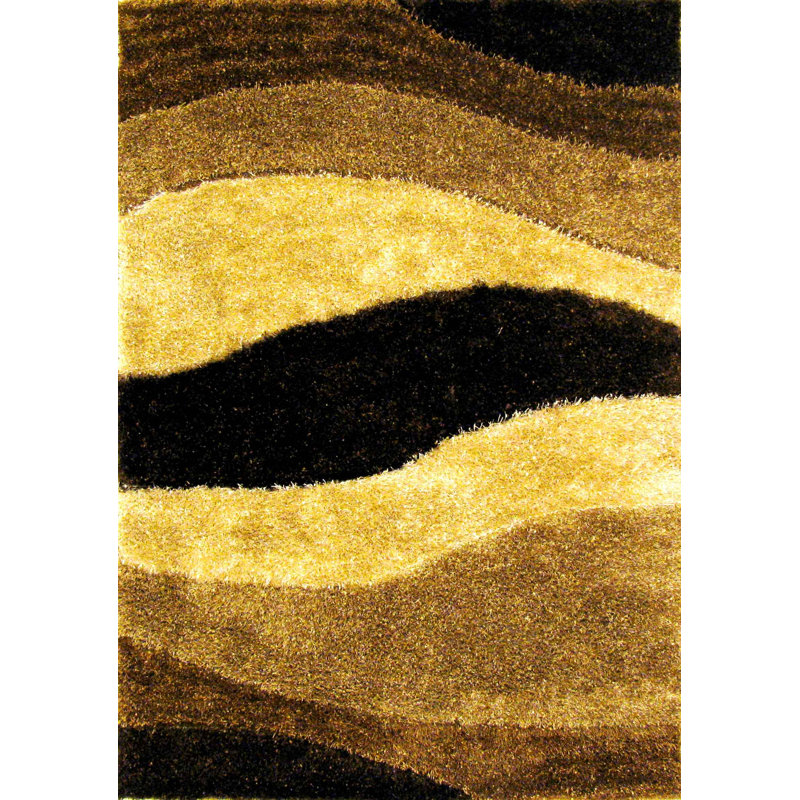 Abstract Hand Woven Shag Area Rug, Rectangle 140 x 200cm