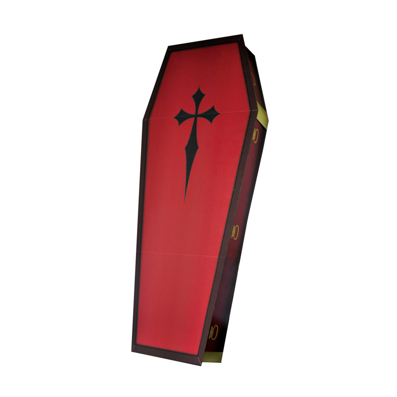 Red and Black 3D Cardboard Coffin Standee 66"