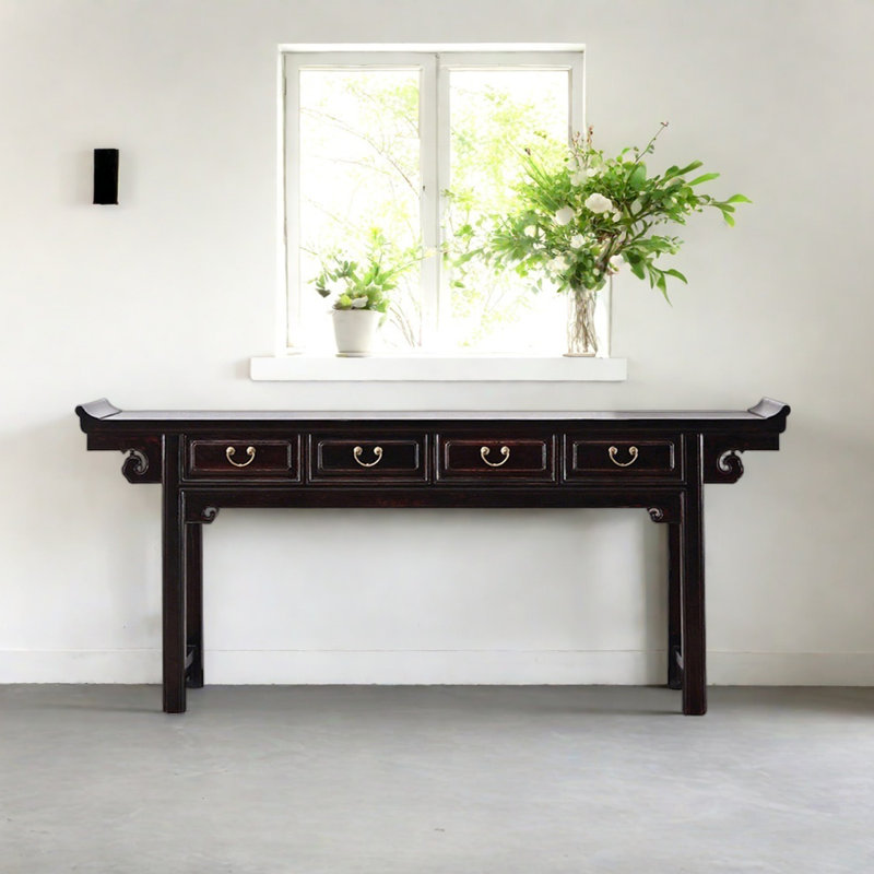 Retro Classical Art Console Table, 36.61" H x 85.04" W x 14.17" D