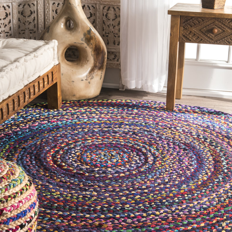Landyn Cotton Hand Woven Area Rug, Round 183cm