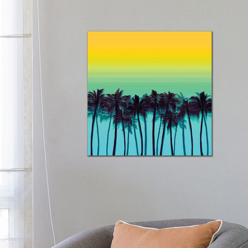 Beach Palms I Bold by Julia Di Sano - Wrapped Canvas Gallery-Wrapped Canvas Giclée, 45.72 cm H x 45.72 cm W