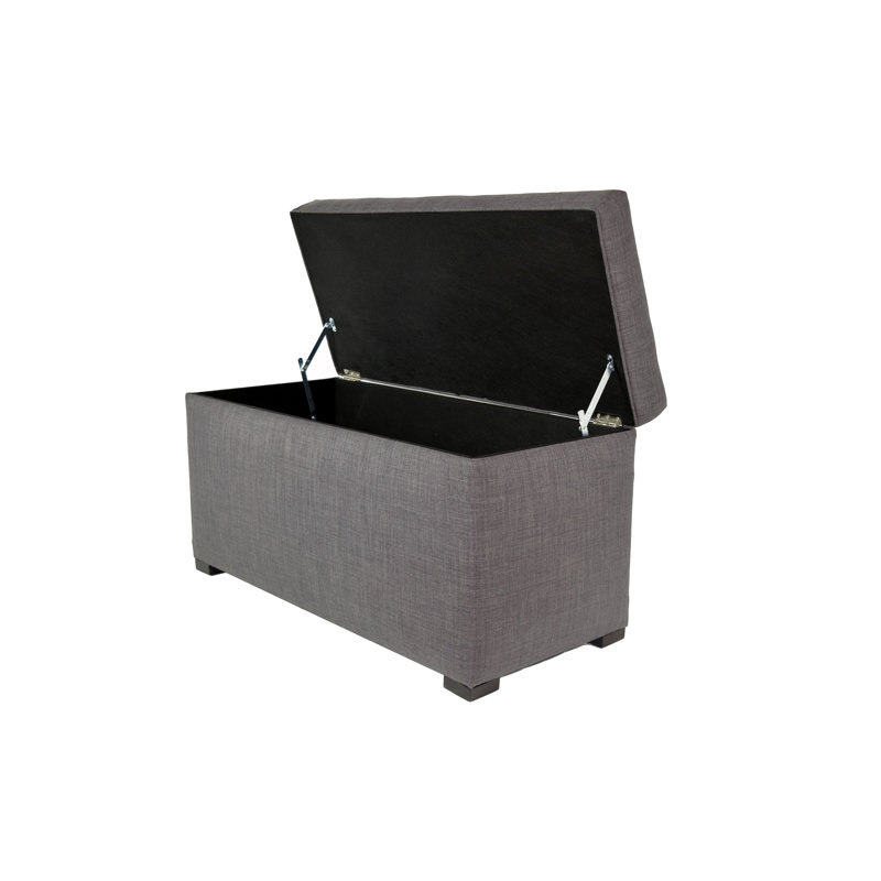 Banc de rangement rembourré Raburn, Gris / teinte rouge