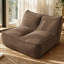 Canapés à compression, fauteuil à billes compact en velours côtelé brun moderne pour la maison