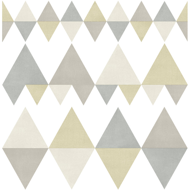 Rouleau de papier peint géométrique L 33 pi x l 20,4 po Trilogy, Sauge, 396'
