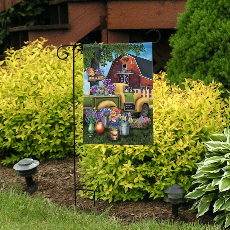 Flower Barn Spring Garden Flag
