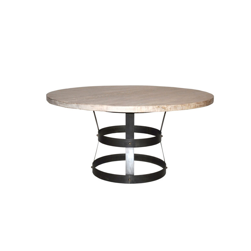 Round Solid Wood Dining Table, 60" W x 60" L